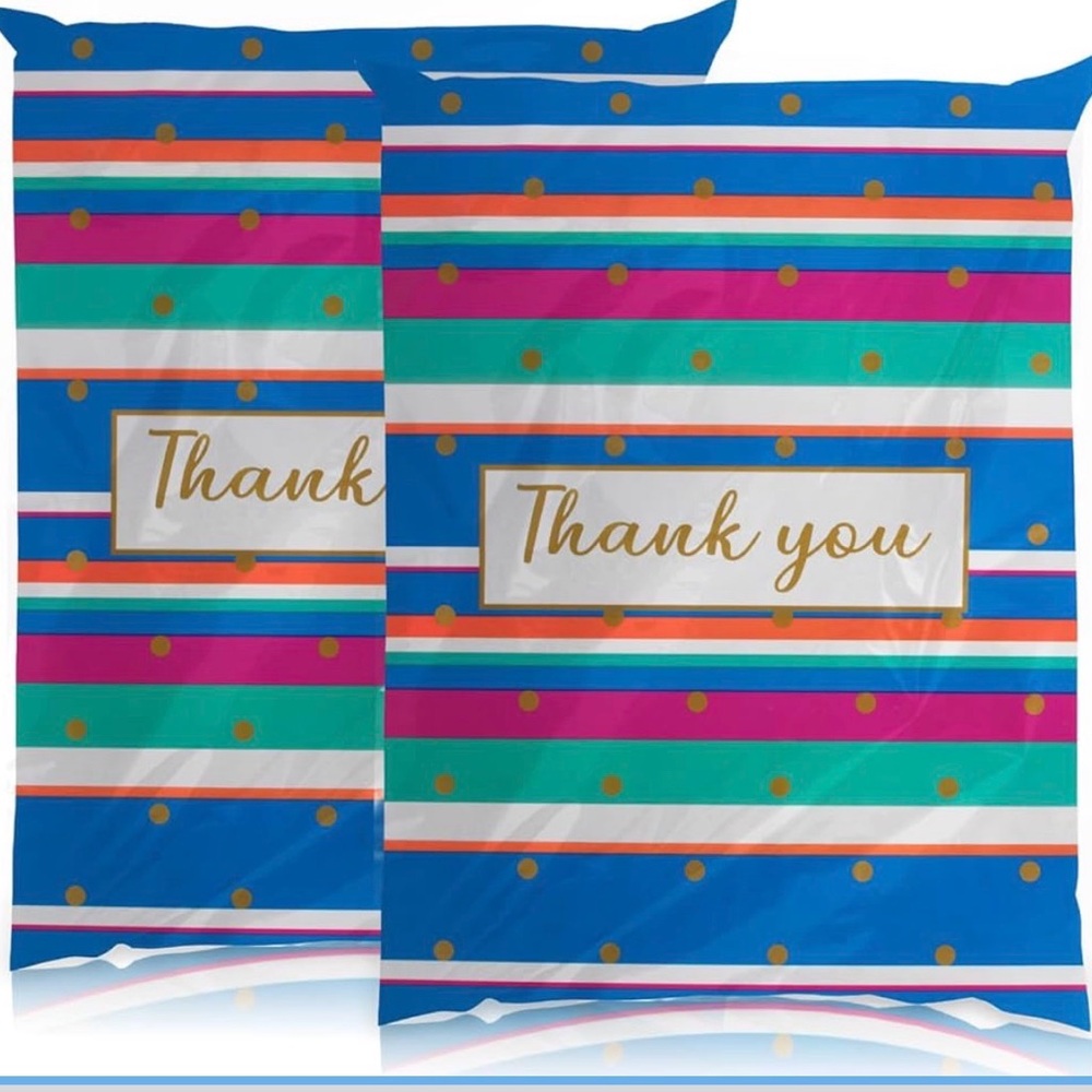 Set of 25 10x13 Thank You Striped Polymailers